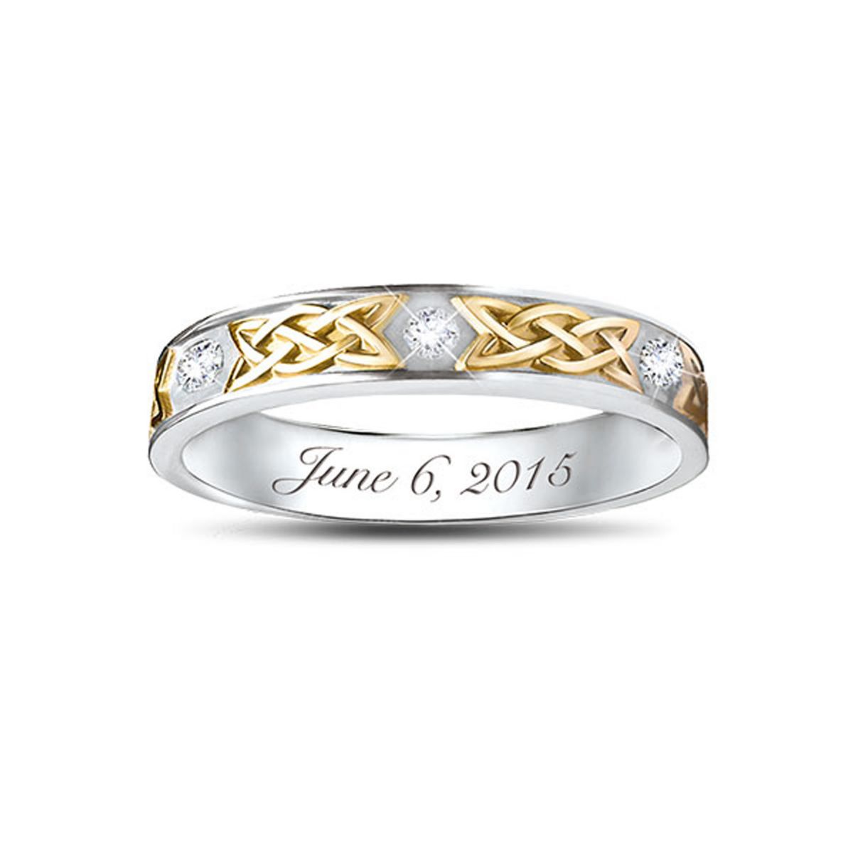 'Irish Trinity Knot' His Personalised Wedding Ring Set