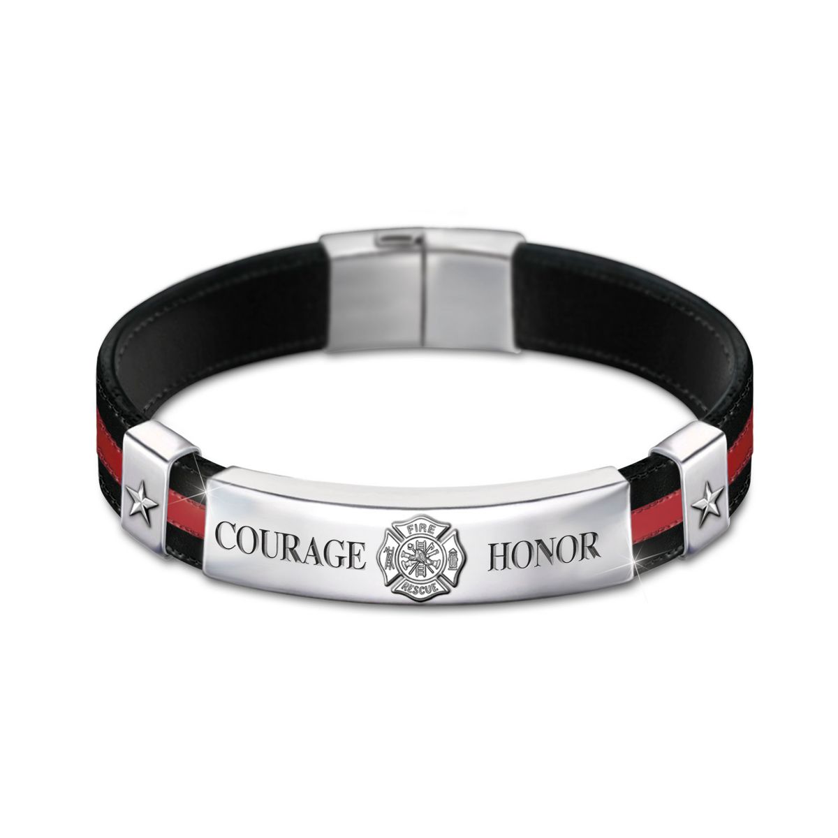 'Firefighter In The Line Of Duty' Fireman Men's Bracelet