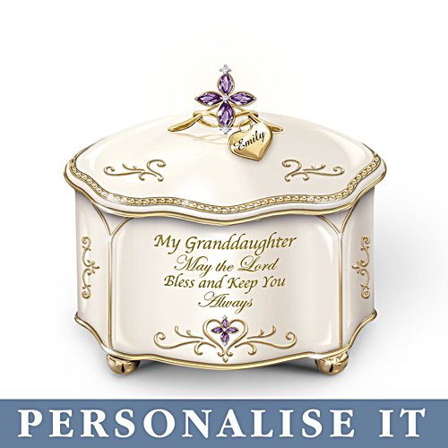 'My Granddaughter, May The Lord Bless You' Personalised Music Box