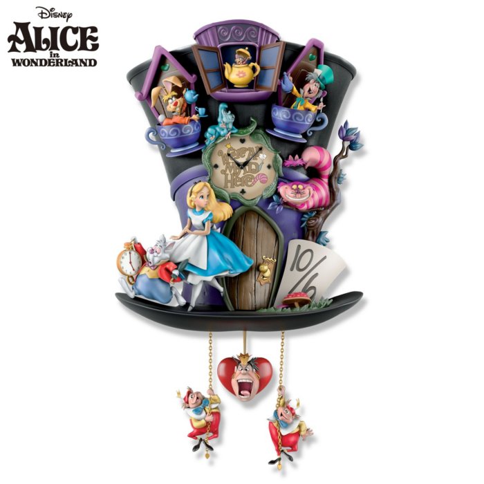 Licensed Disney Alice In Wonderland Wall Clock: Alice In Wonderland 'Mad  Hatter' Cuckoo Clock