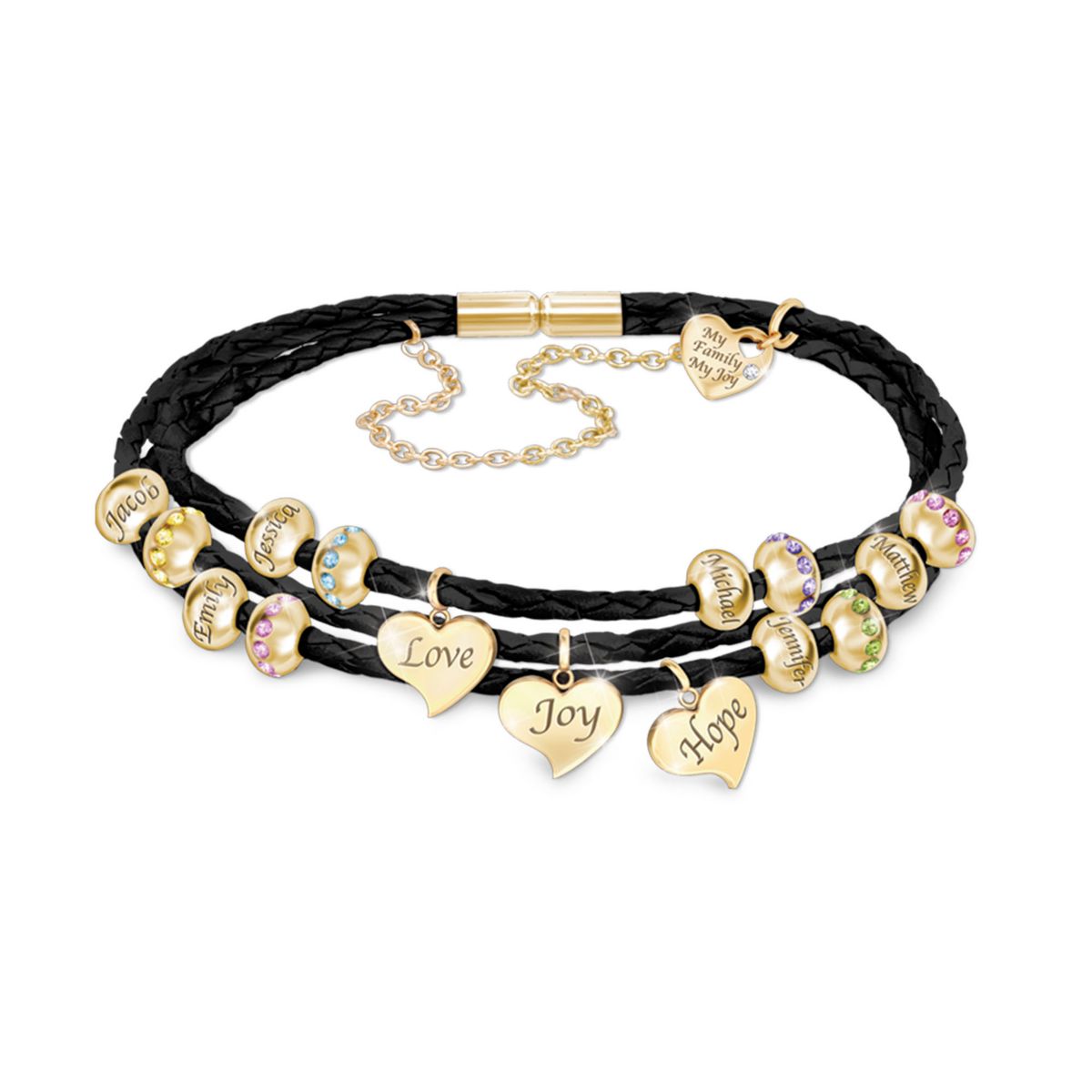 'United By Love' Personalised Birthstone Bracelet