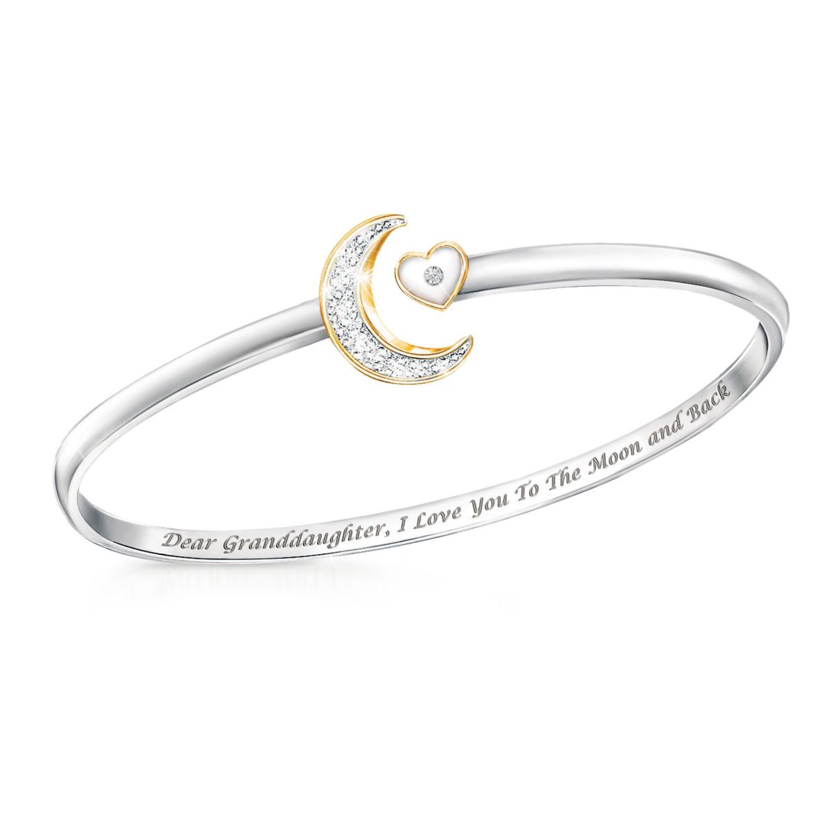 'I Love You To The Moon And Back' Granddaughter Diamond Bracelet