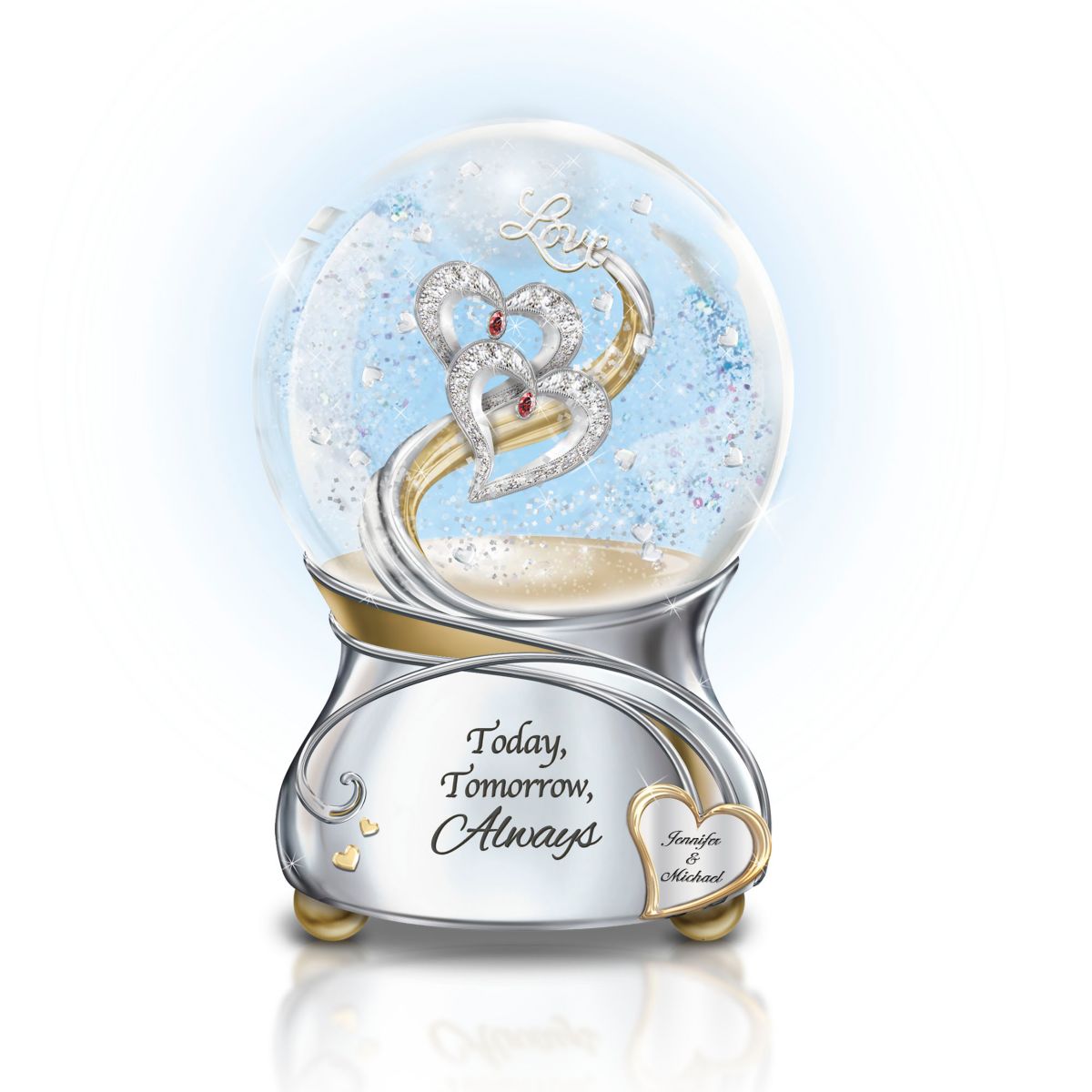 'Loving You Today Tomorrow Always' Personalised Glitter Globe