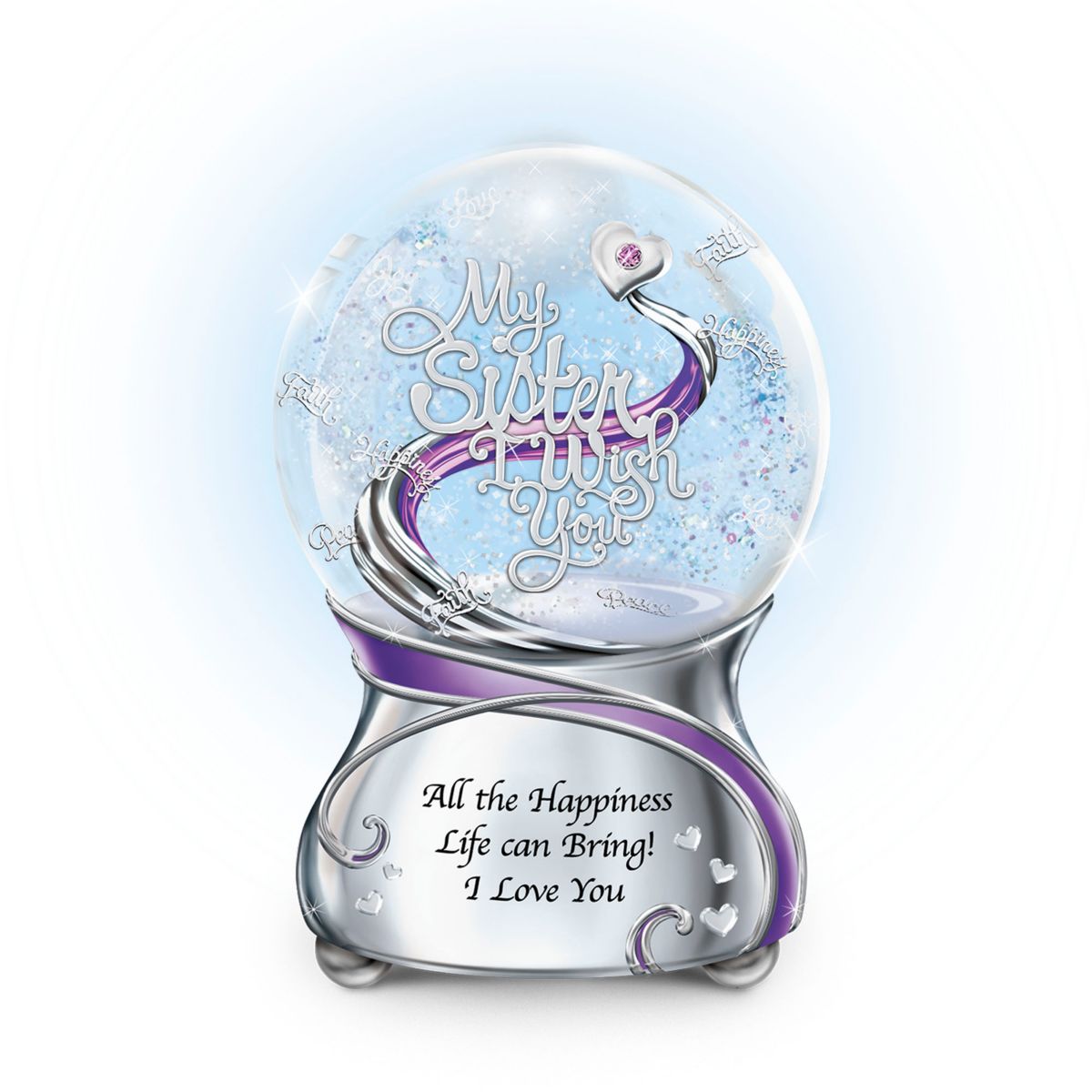 'My Sister, I Wish You' Musical Glitter Globe
