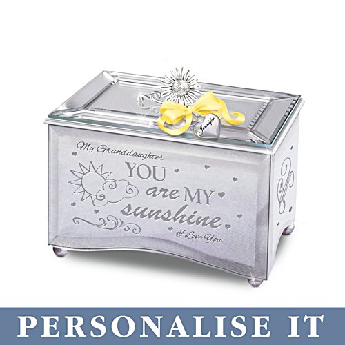 Granddaughter Petite Belle Papier Music Box Plays Song You are my Sunshine