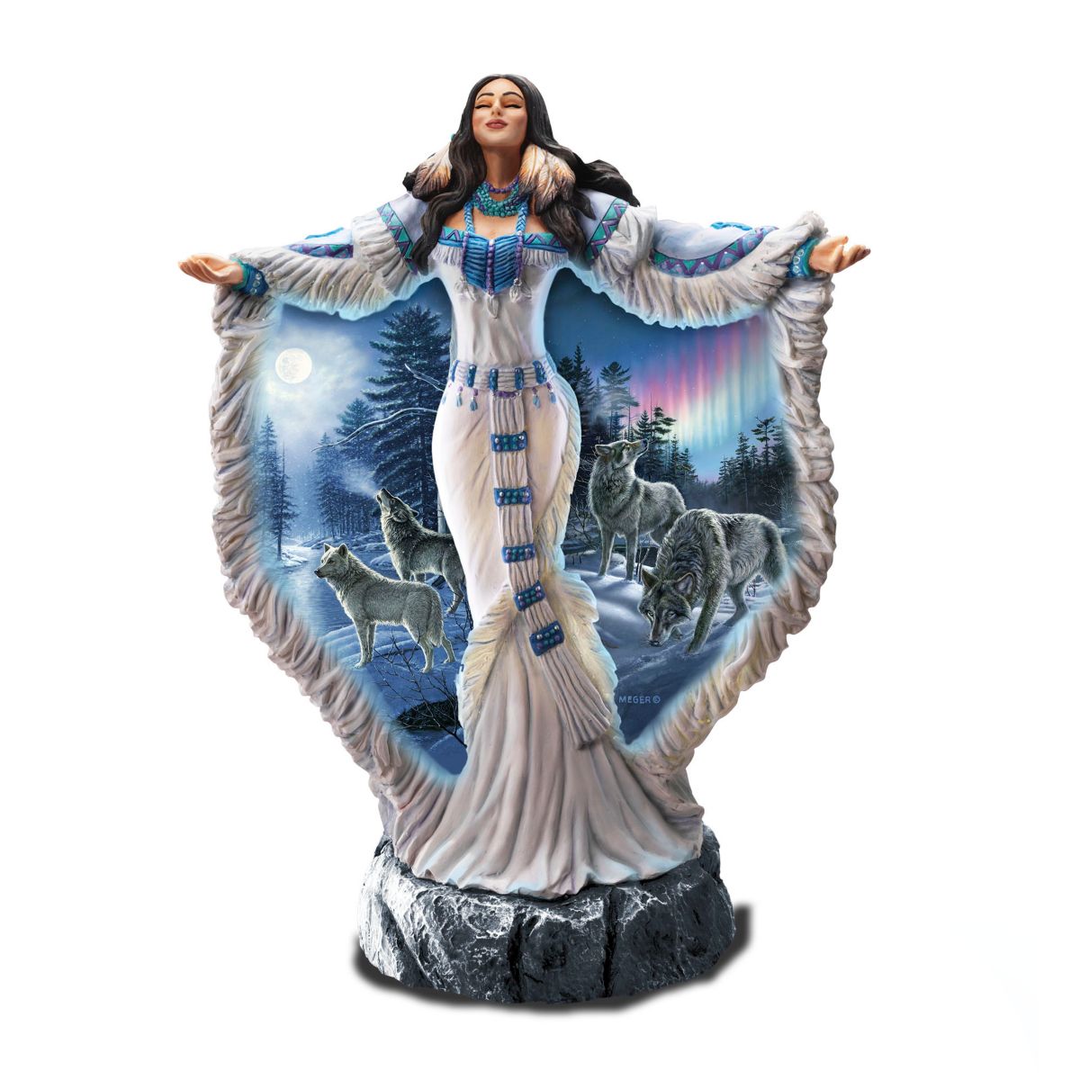 'Sky Prayer' Native American-Style Illuminated Sculpture