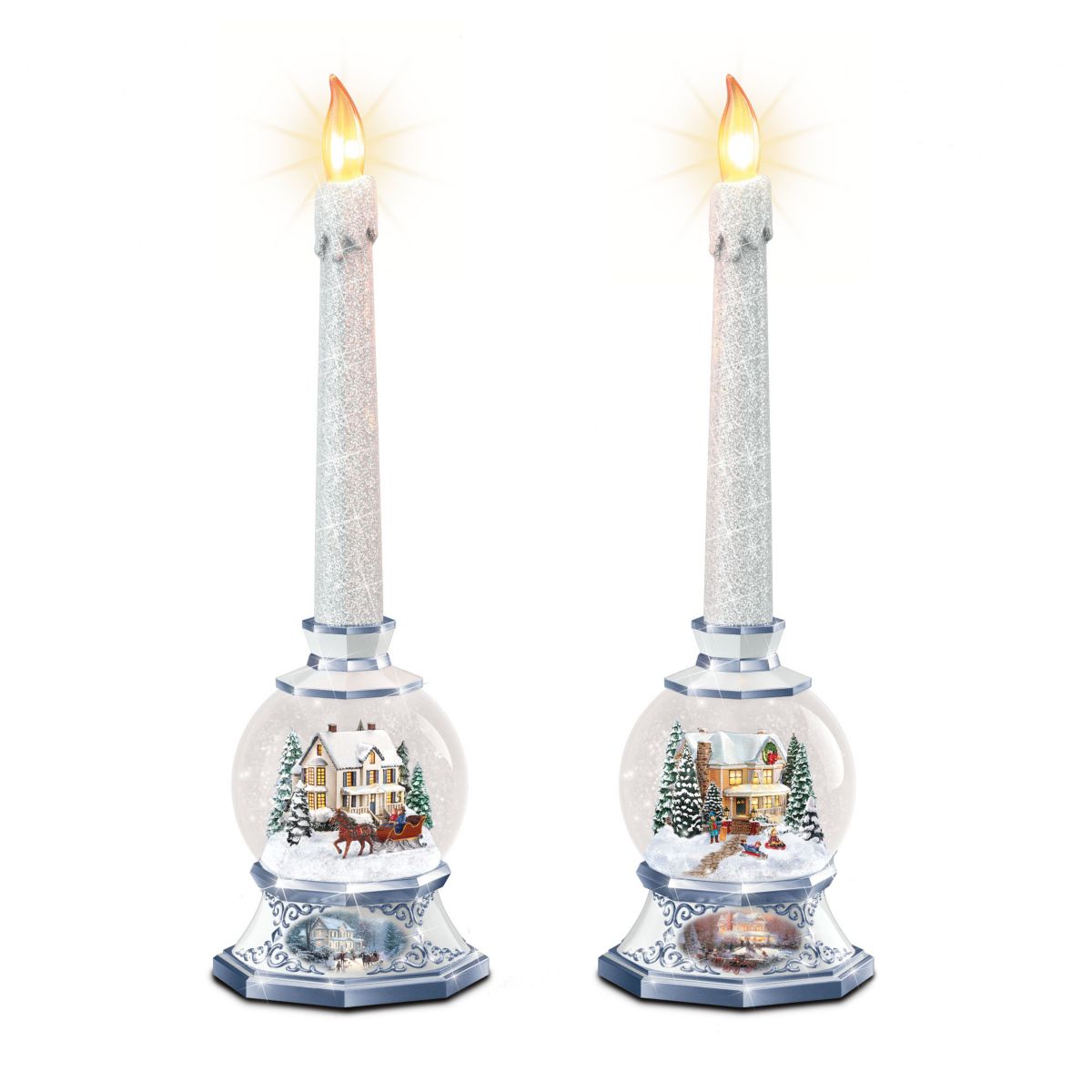 Thomas Kinkade 'Time Of Contemplation' Candleholder Set
