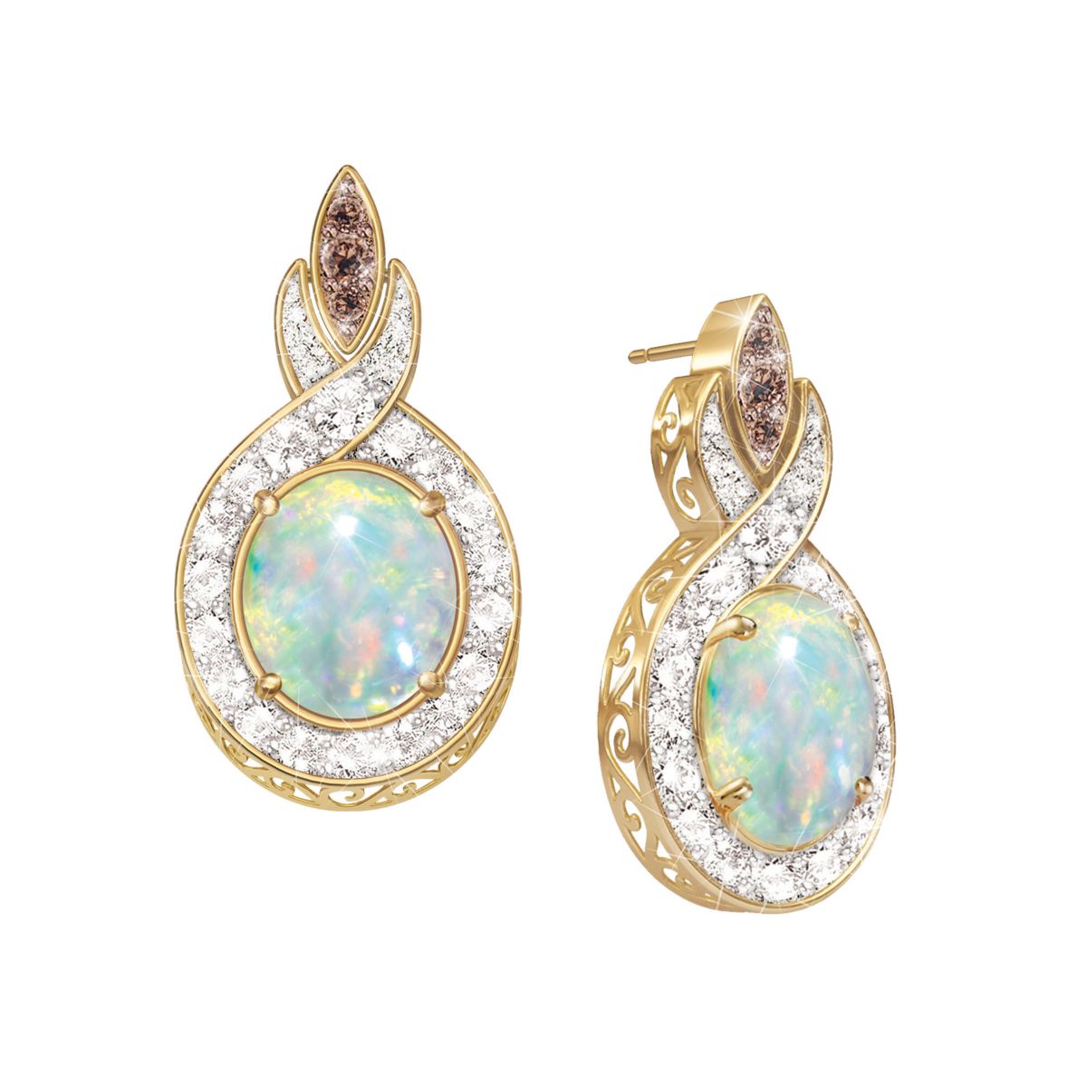 'Queen Of Gems' Opal & Diamond Earrings