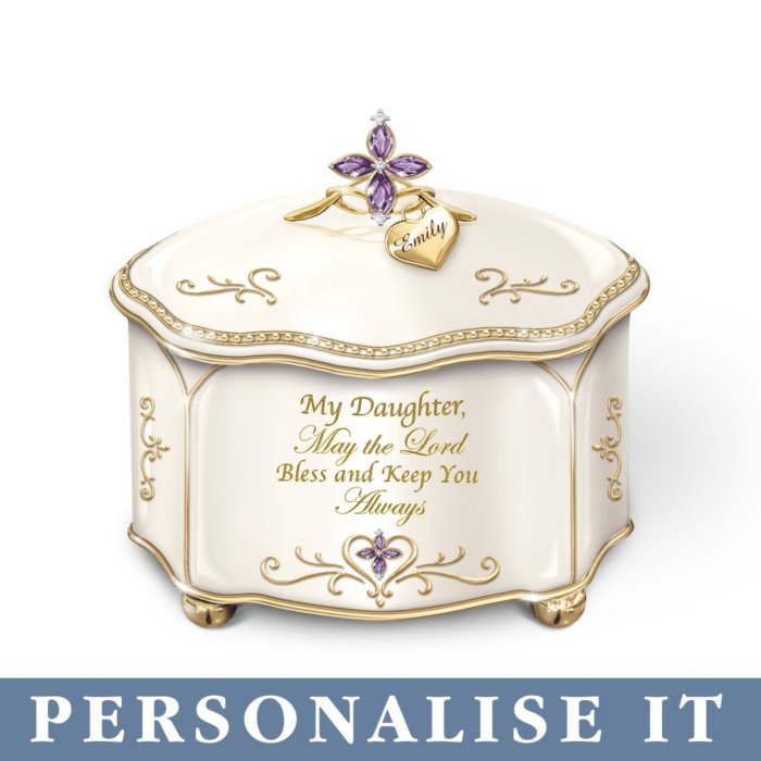 'Daughter, May The Lord Bless You' Personalised Music Box