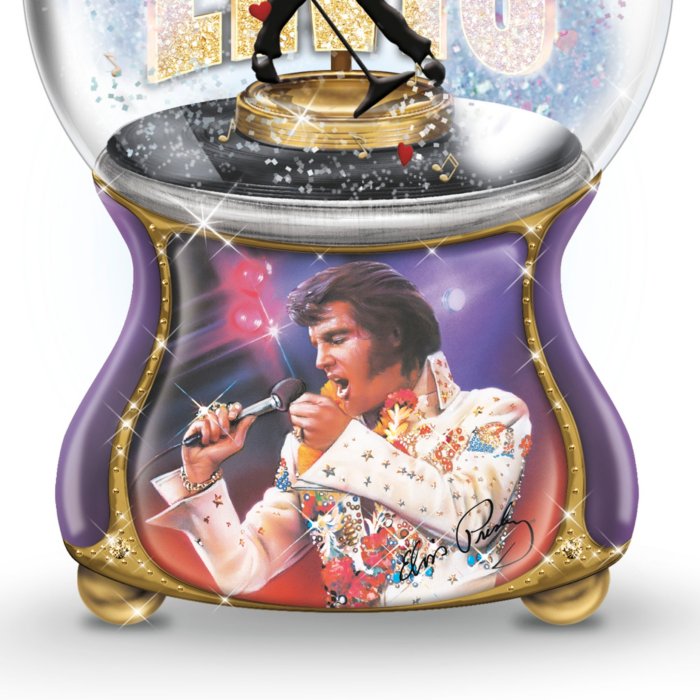 Elvis Presley Burning Love Musical Glitter Globe 