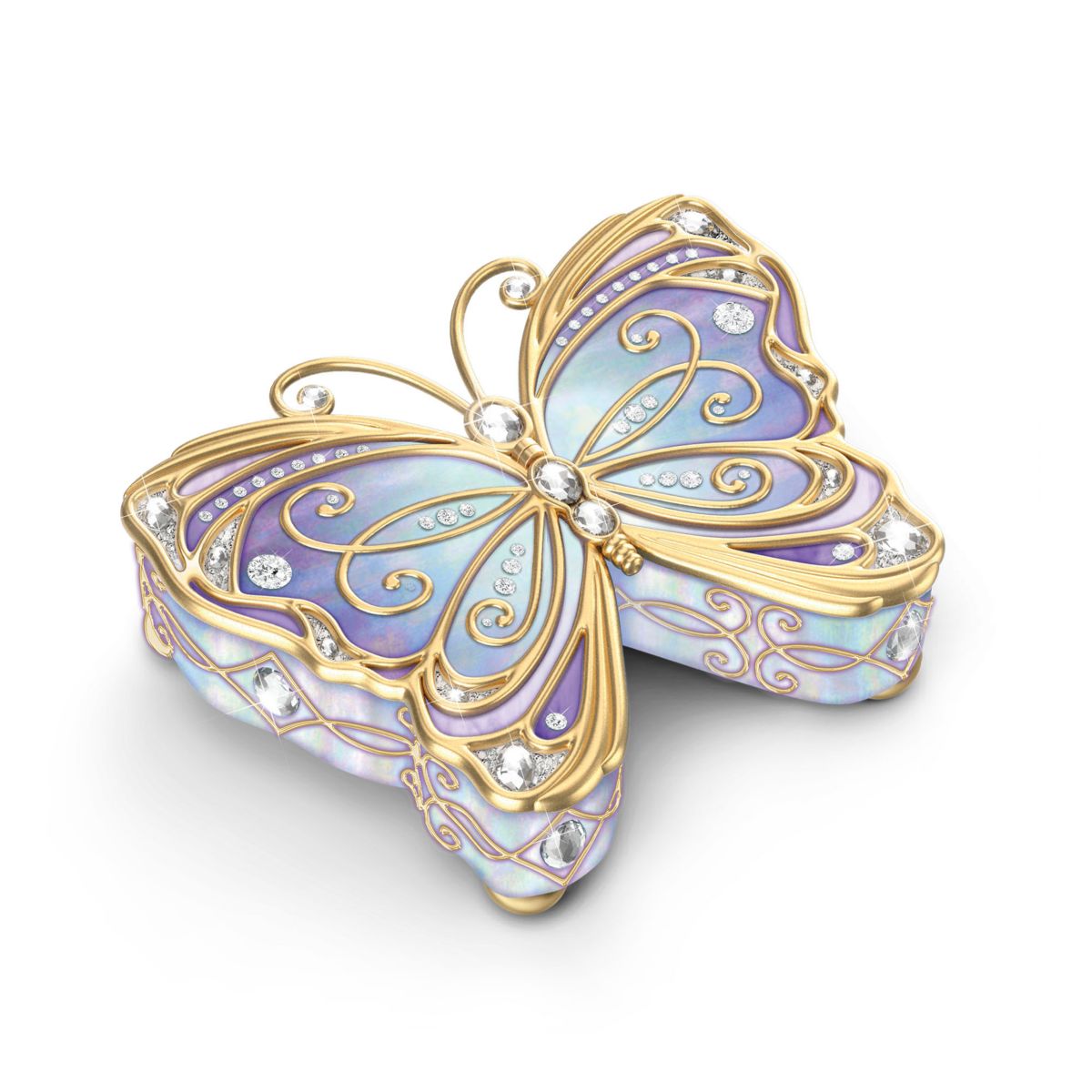 'Precious Jewel To Treasure Forever' Butterfly Porcelain Music Box