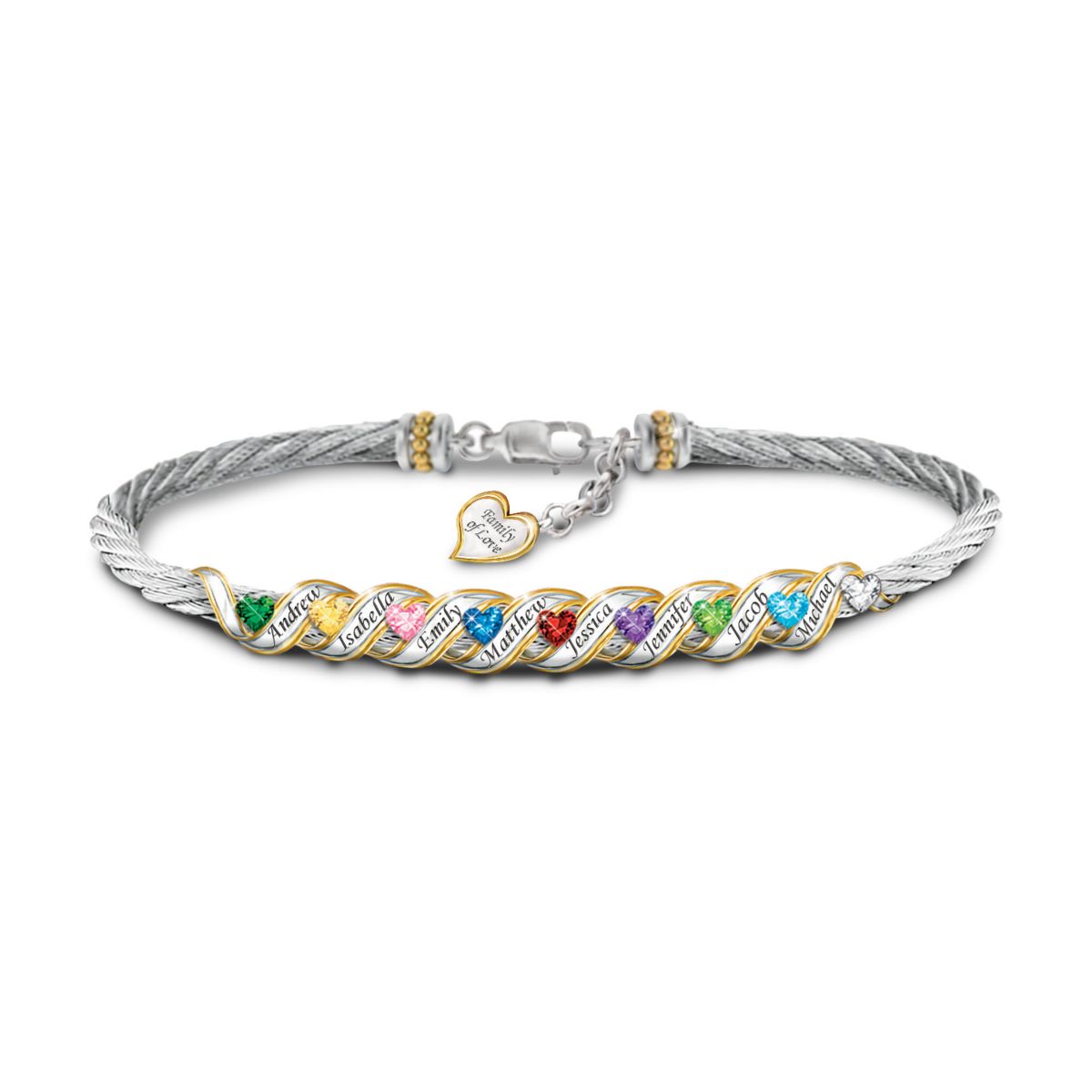 'Family Is Forever' Personalised Birthstone Bracelet