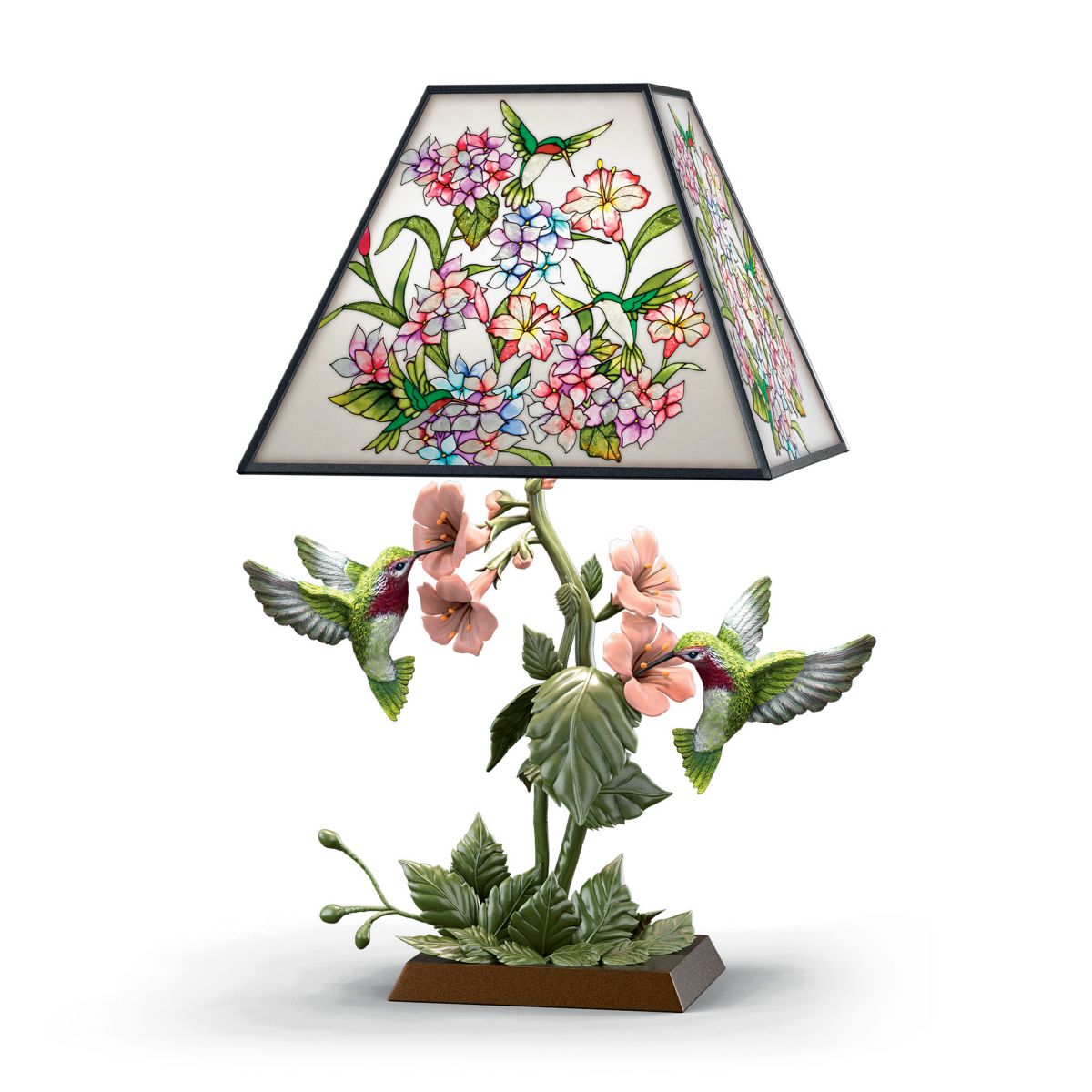 'Garden Of Light' Birds Stained Glass Lamp