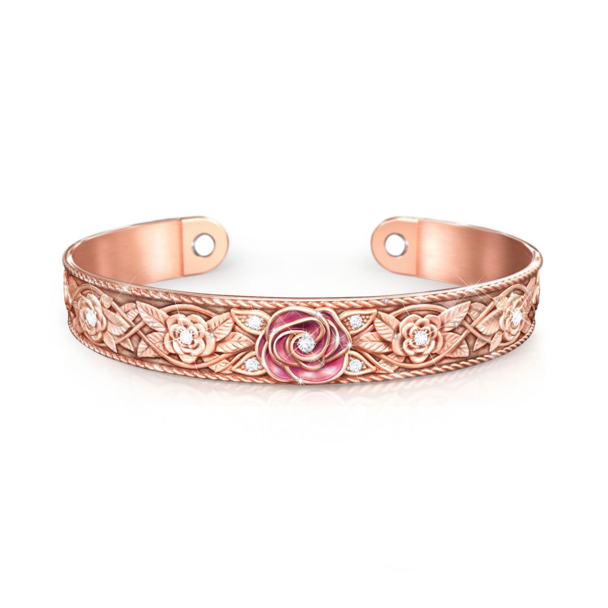 'Nature's Healing Beauty' Solid Copper Cuff Ladies' Bracelet