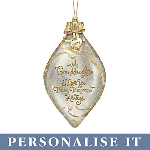 'Granddaughter, I Love You' Illuminated Personalised Ornament