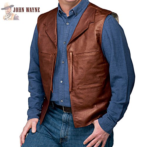 John Wayne Replica Men's Leather And Suede Vest