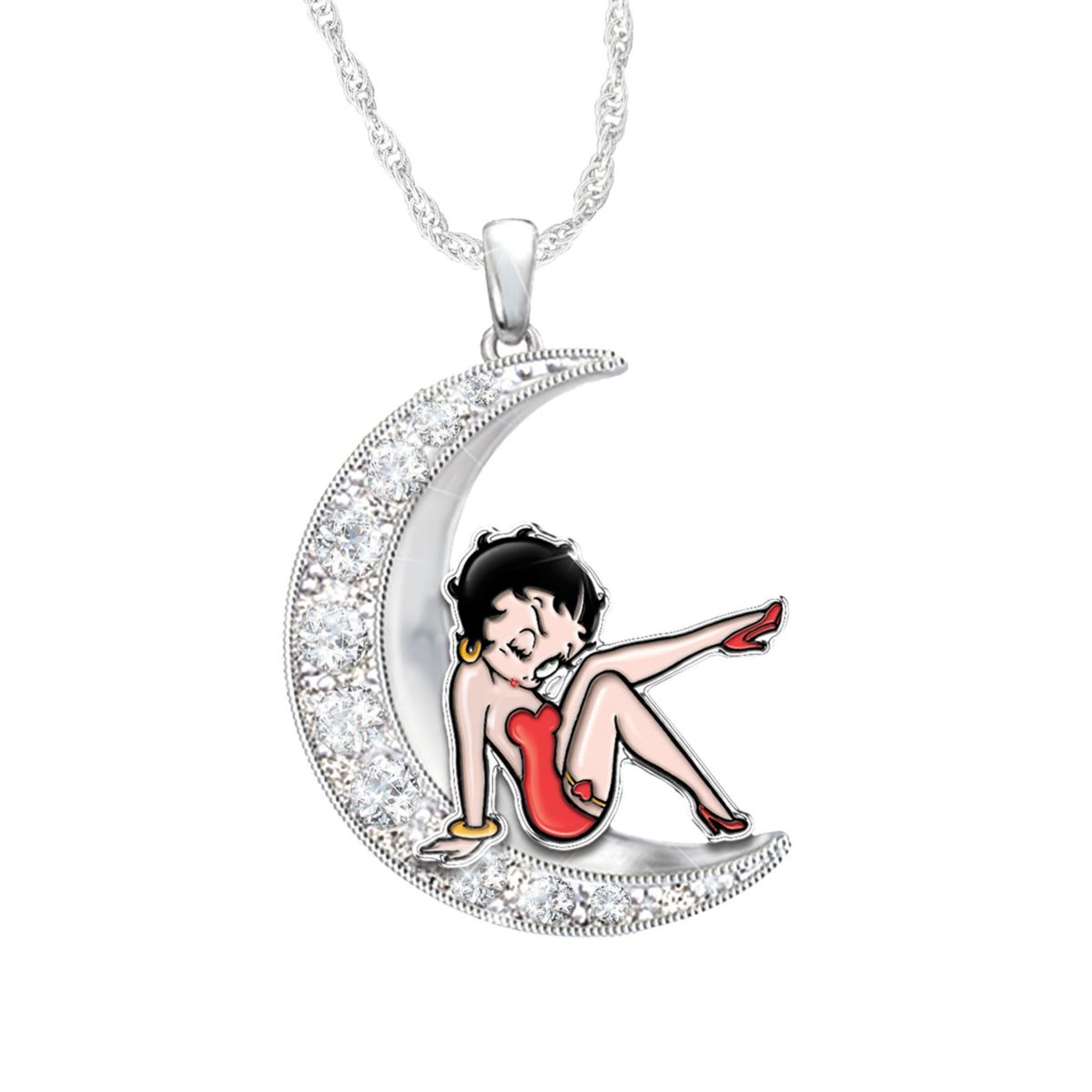 'Over The Moon With Betty Boop ' Crystal Pendant