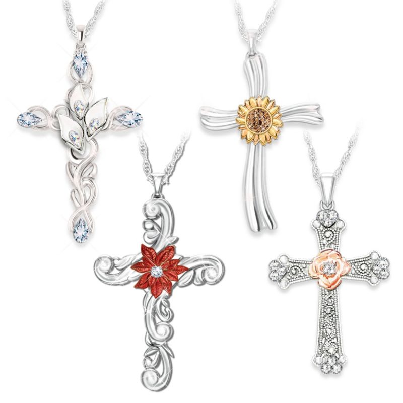 ‘Seasons Of Faith’ Cross Pendant Set 