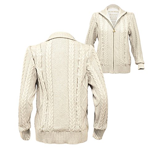 'Irish Blessing' Ladies' Celtic-Inspired Cable Knit Sweater Jacket