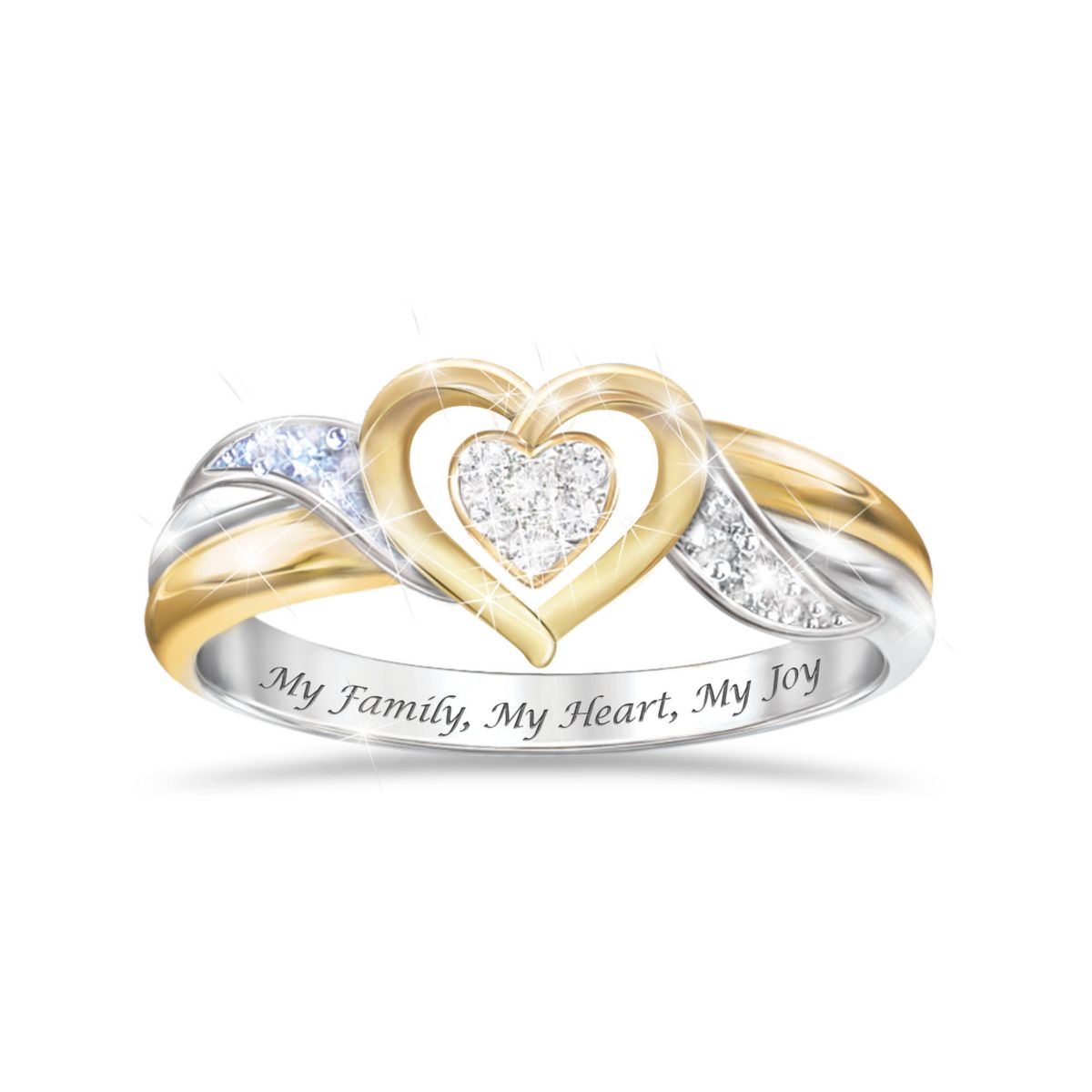 'My Family, My Heart, My Joy' Diamond Ladies' Ring