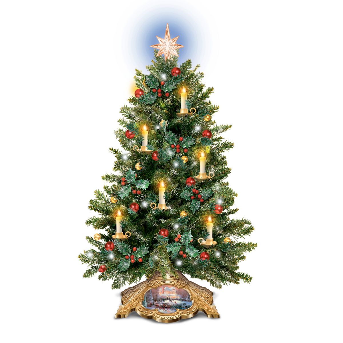 Thomas Kinkade ‘Holiday Traditions’ Candlelit Tabletop Tree