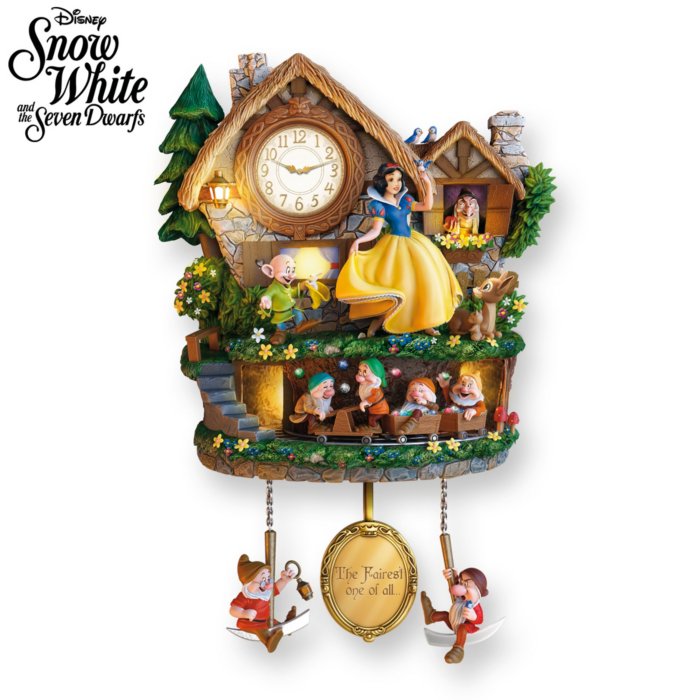 Officially Licensed Disney Snow White Cuckoo Wall Clock: Disney Snow White  'Hidden Treasure' Cuckoo Clock