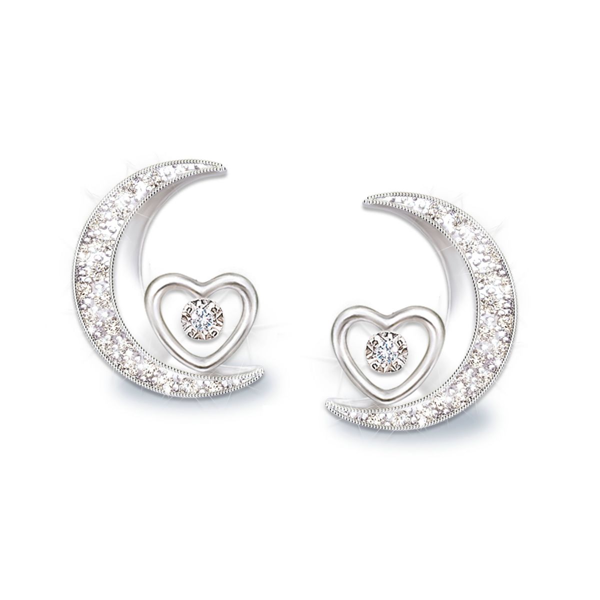 'I Love You To The Moon And Back Daughter' Diamond Earrings
