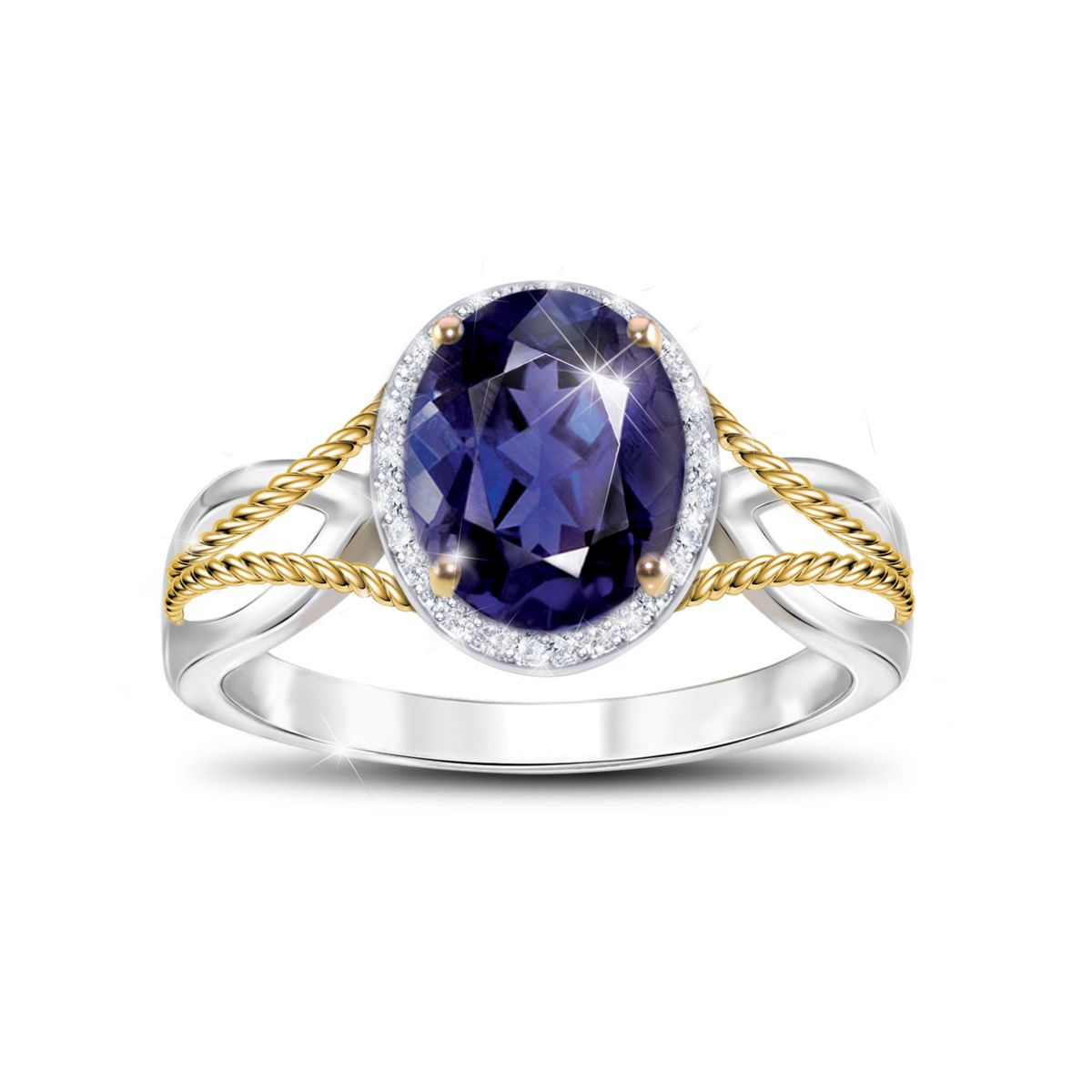'Royal Radiance' Iolite & White Topaz Ladies' Ring