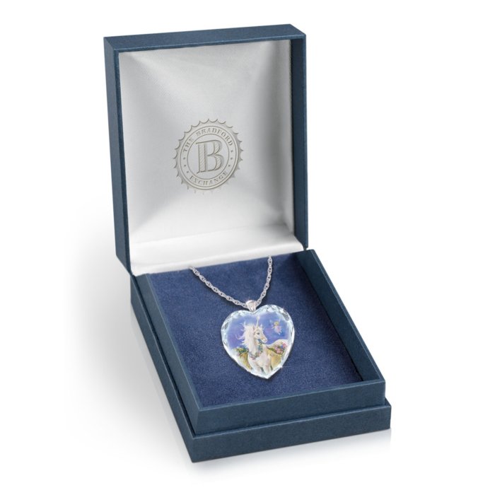 Ladies\' Dreams\' Fantasy Necklace: Pendant \'Believe Granddaughter Unicorn Pendant Heart Personalised Heart Personalised Your Granddaughter In