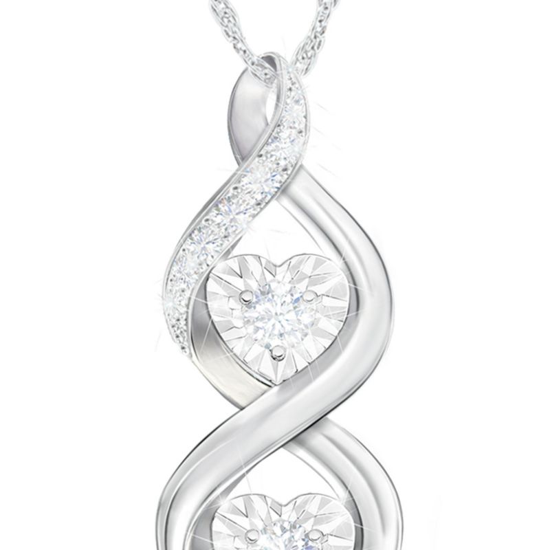 Daughters Solid Sterling Silver Diamonds Personalised Name Ladies