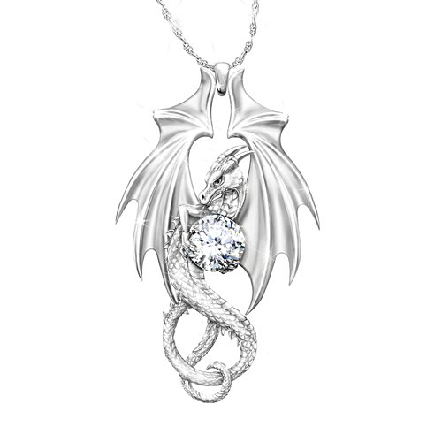 'Fire And Ice' Crystal Dragon Pendant