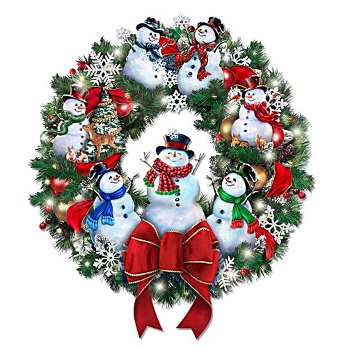 Dona Gelsinger 'Snow-Kissed Holiday Cheer' Illuminated Christmas Wreath