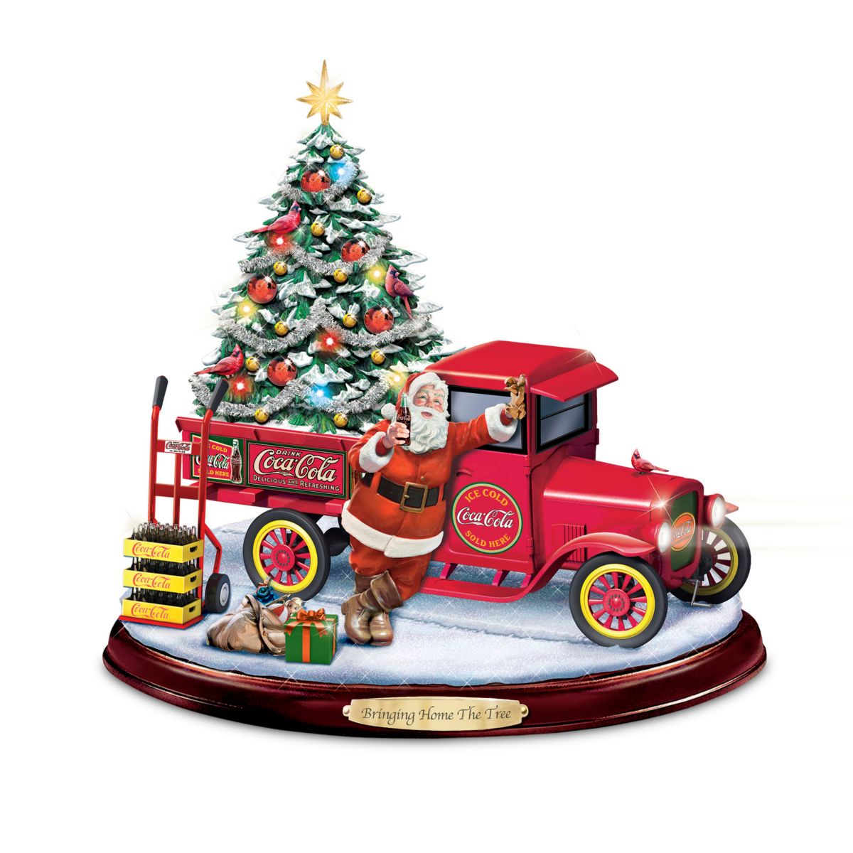 'Bringing Home The Tree' Lit Musical COCA-COLA Sculpture