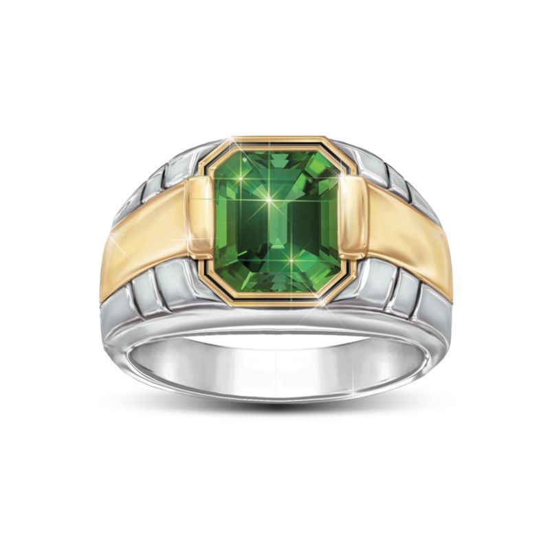 'Force Of Nature' Men's Sterling Silver Helenite Ring