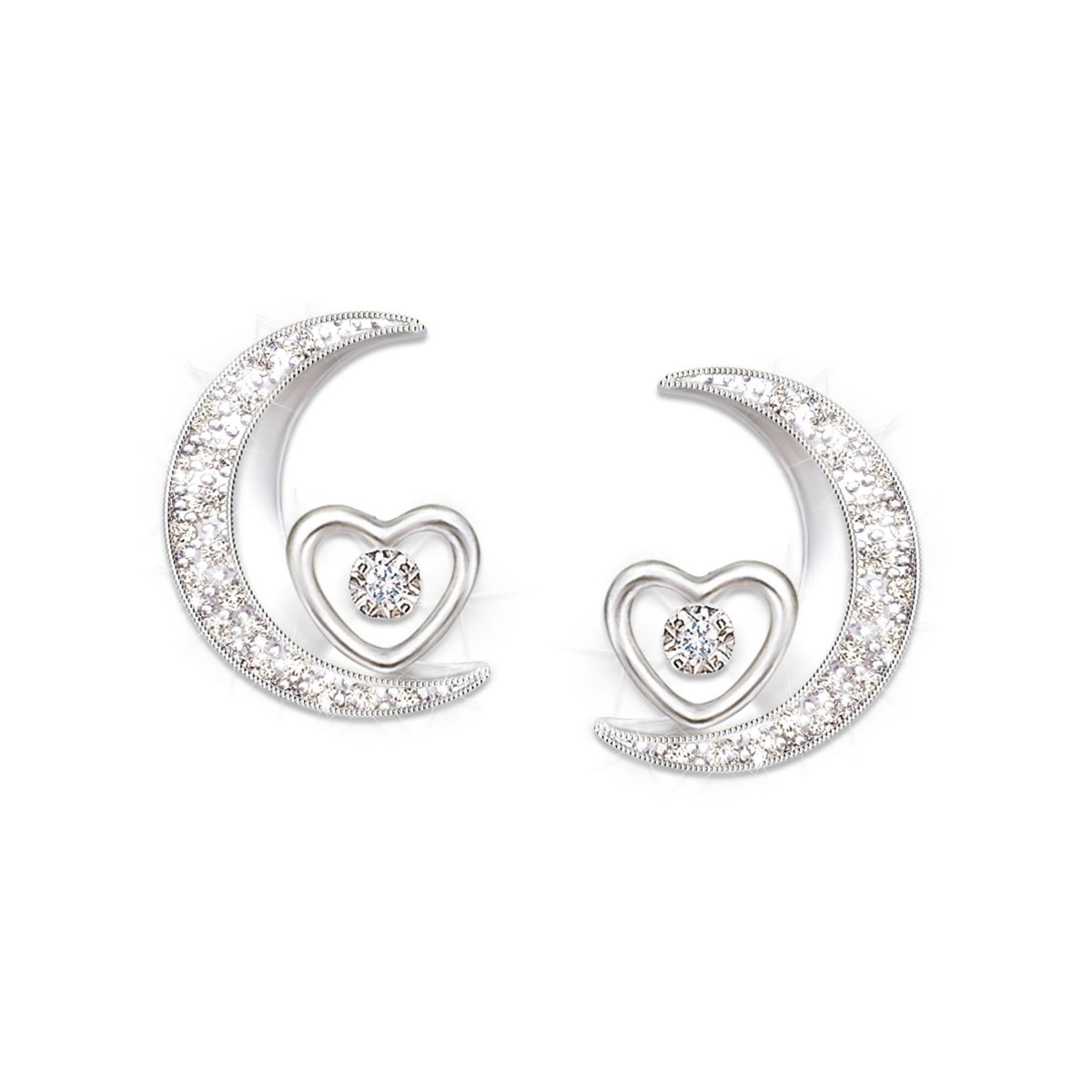 ‘I Love You To The Moon And Back’ Granddaughter Diamond Earrings