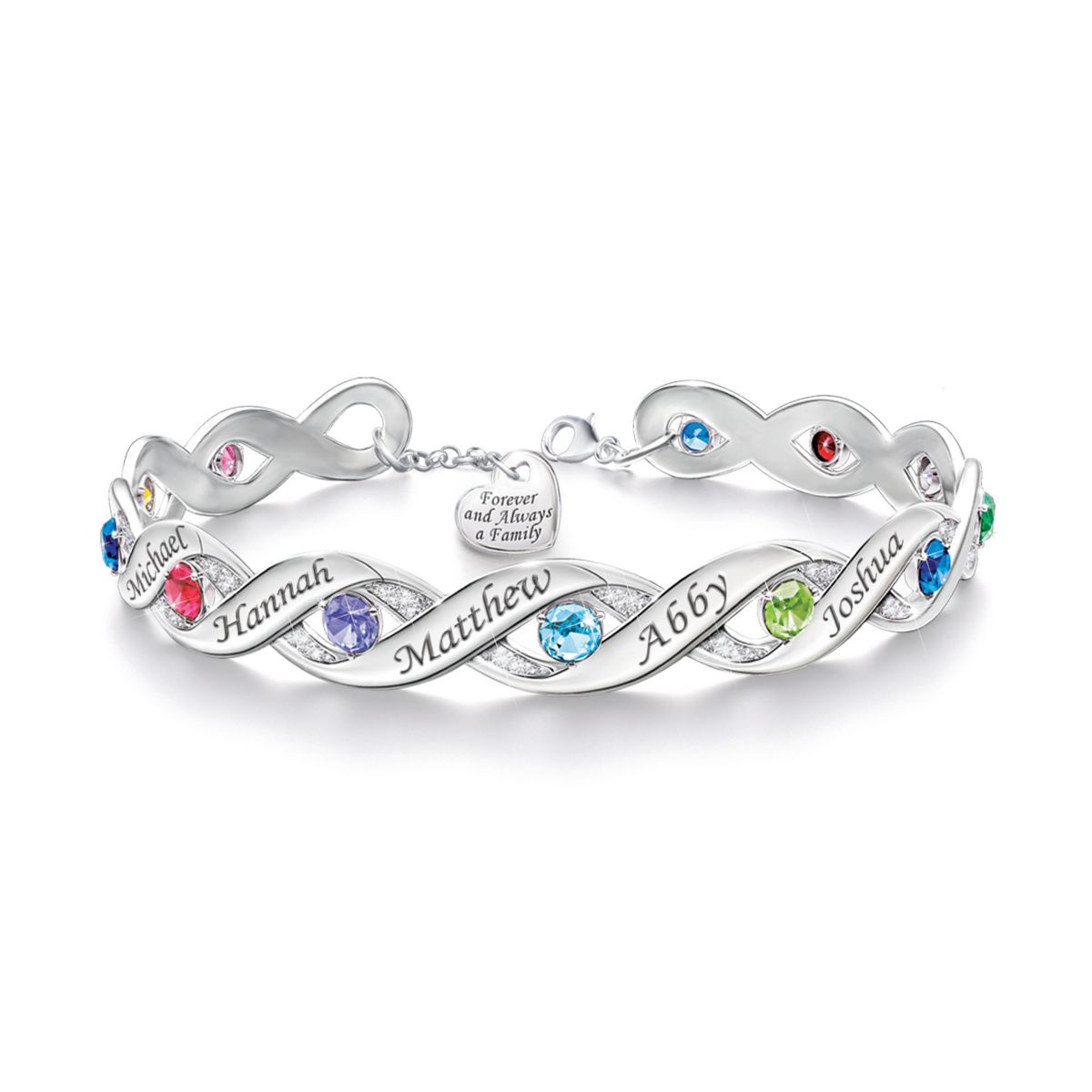 'Forever & Always’ Family Birthstone Bracelet