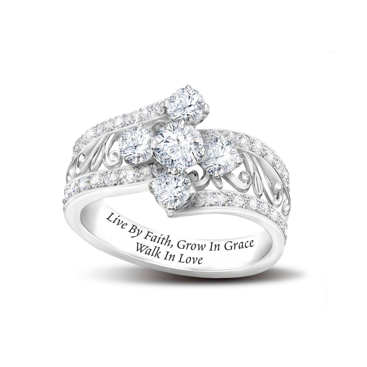 ‘Living Words’ Trinity White Topaz Ring