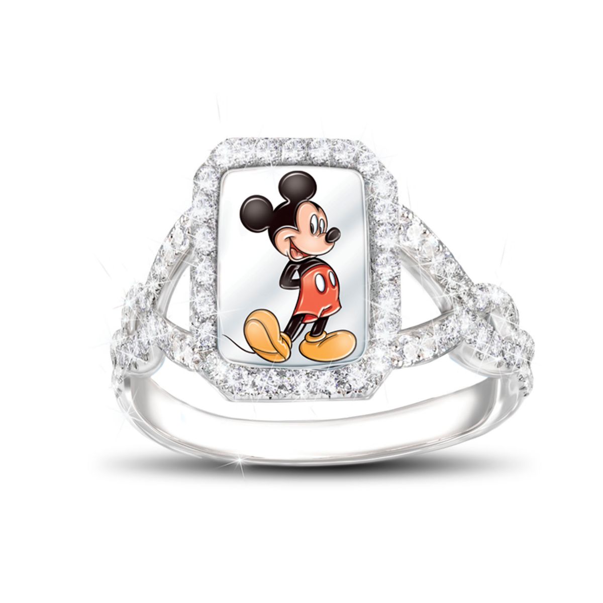 Disney Mickey Mouse 'On With The Show' Diamonesk Ring