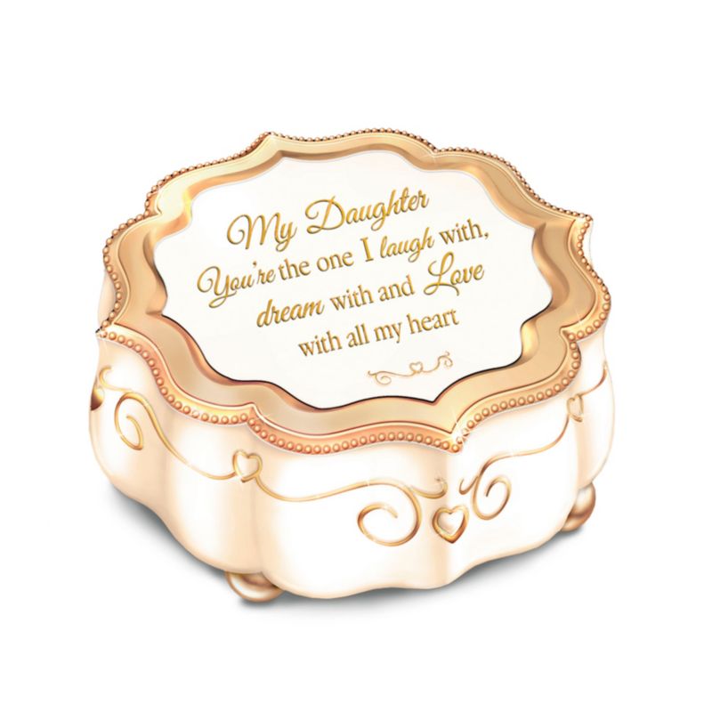 My Daughter, I Love You With All My Heart' Heirloom Porcelain® Music Box