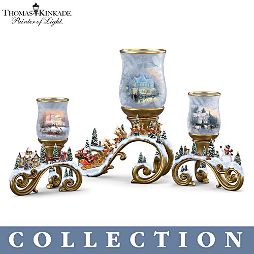 Thomas Kinkade 'Bright Holiday Memories' Frosted Votive Collection