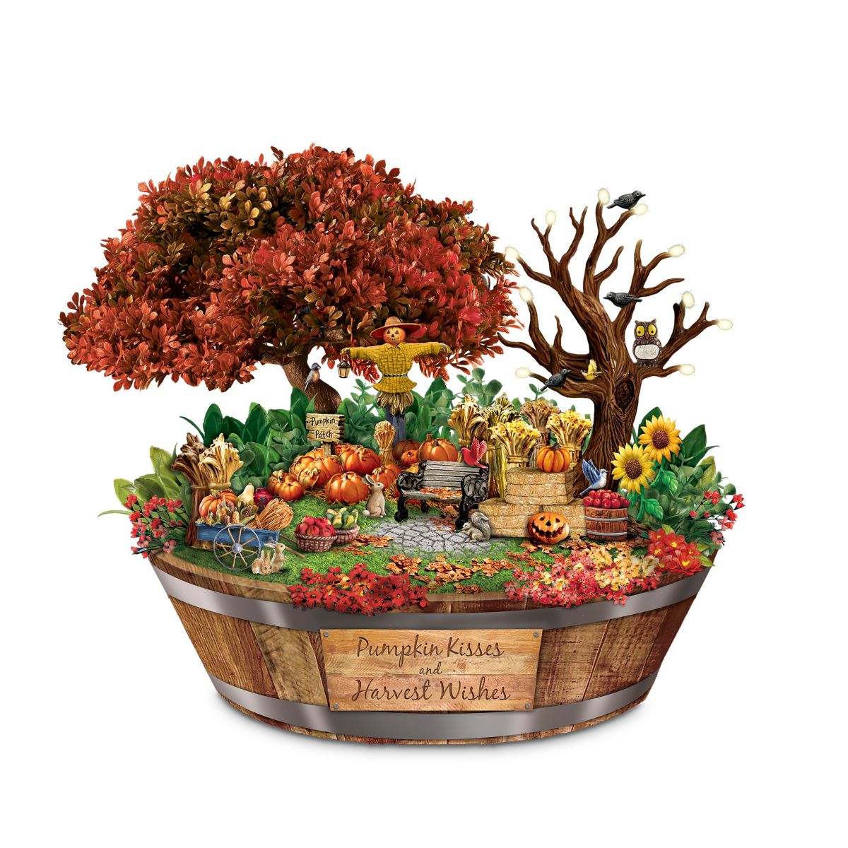 Thomas Kinkade 'Harvest Wishes' Illuminated Always in Bloom Centrepiece