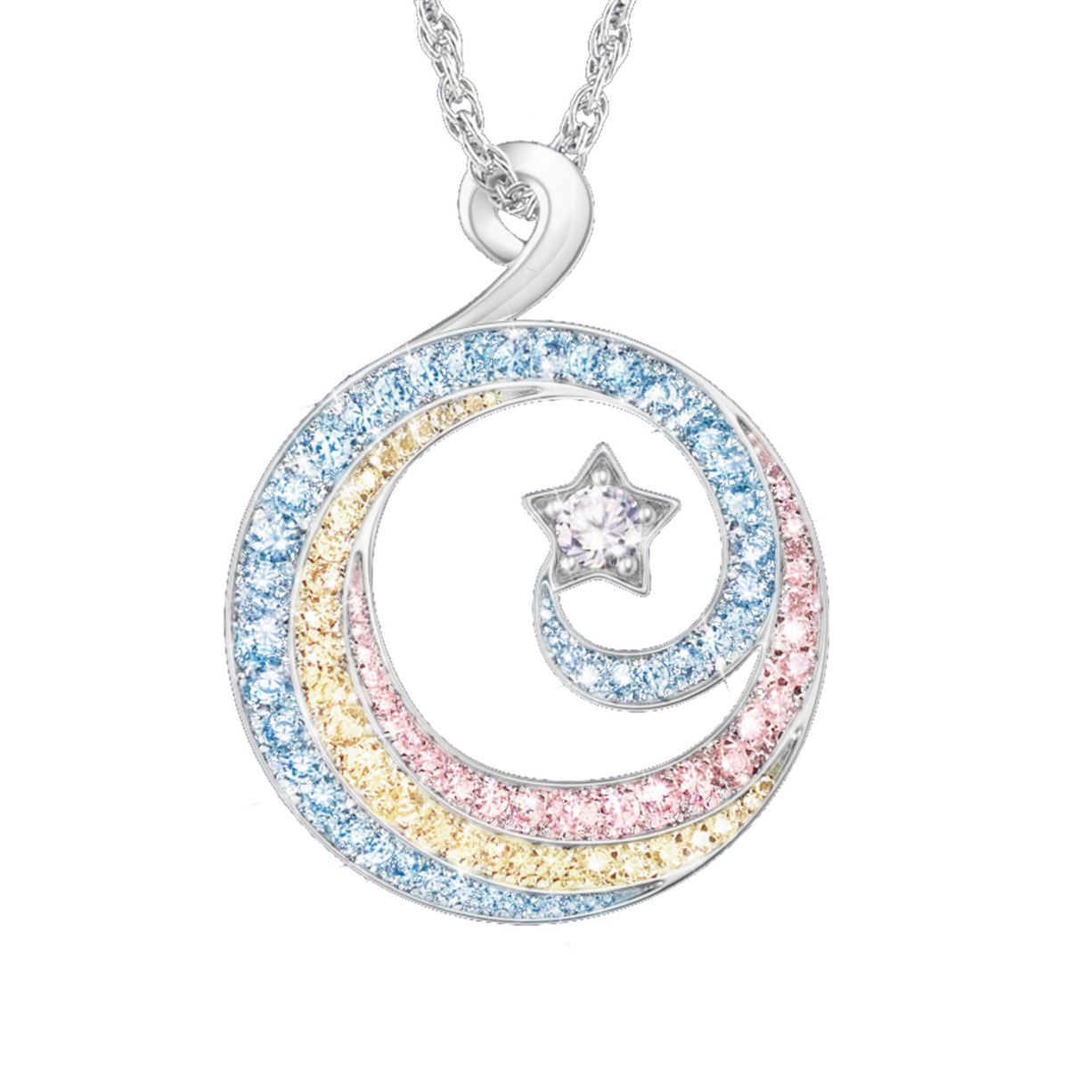 ‘Rainbows And Stars’ Sterling Silver Pendant