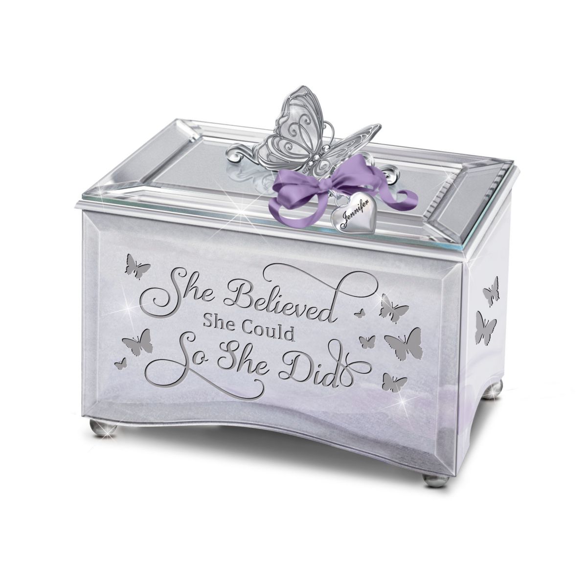 'She Believed She Could So She Did' Personalised Music Box