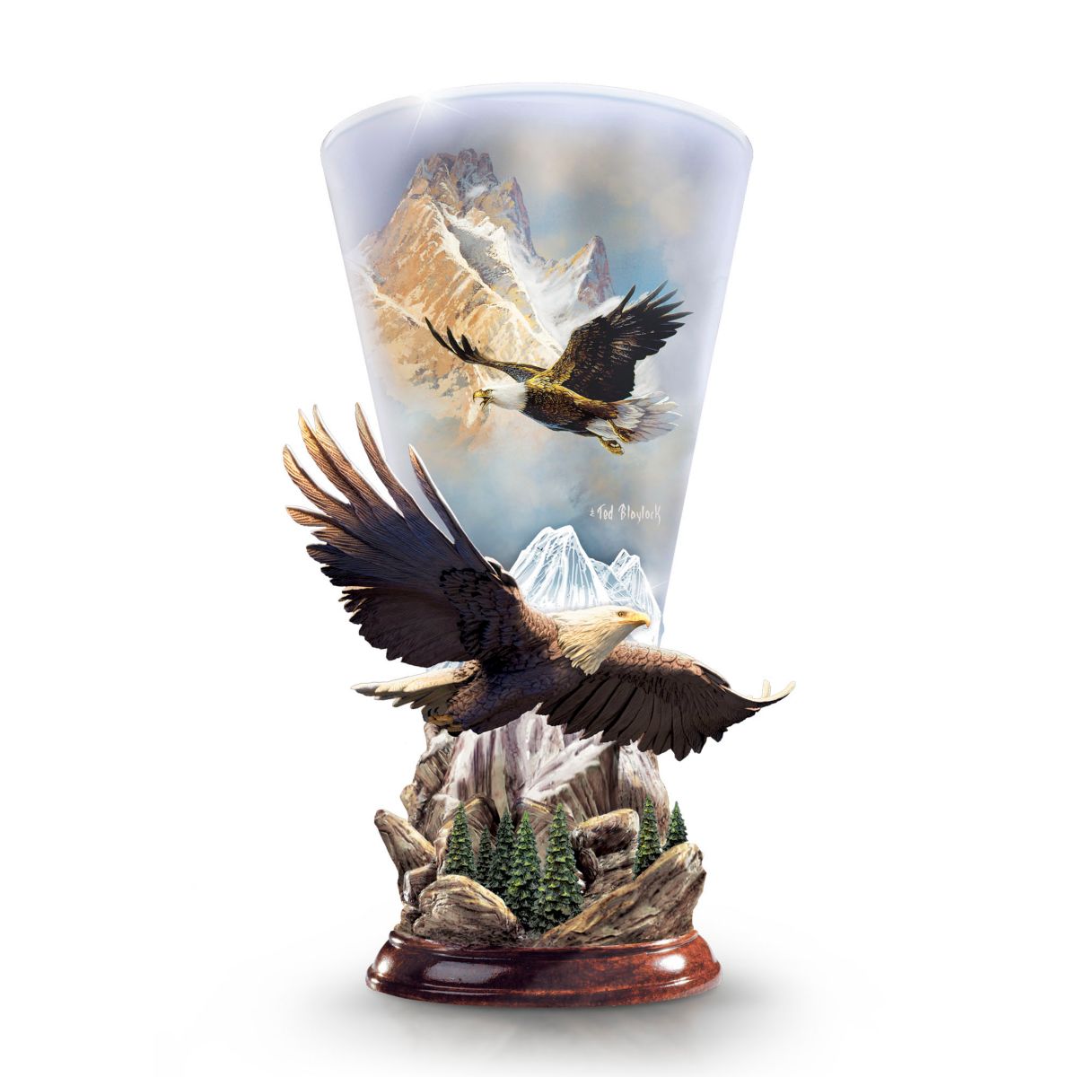 Ted Blaylock 'Mountain Majesty' Eagle Torchiere Lamp