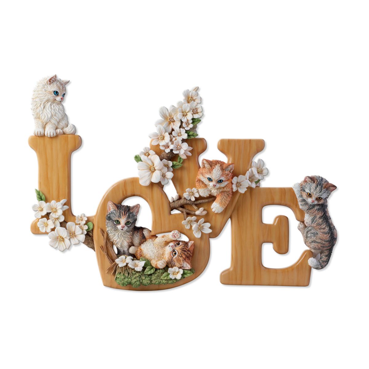 'Purr-Fect Love' Sculptural Cat Wall Décor