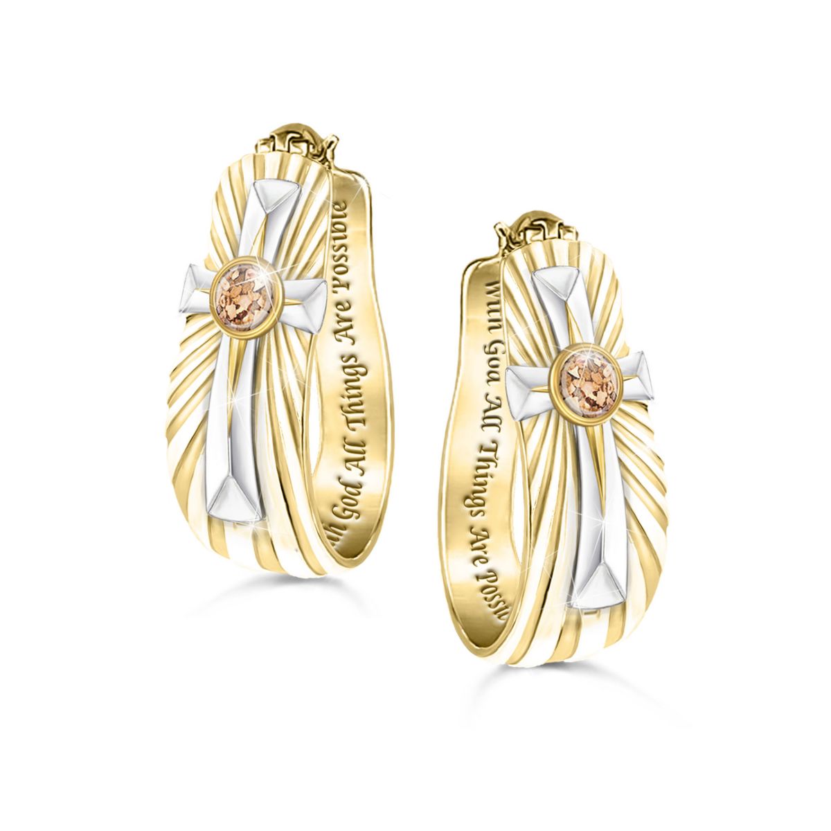 'Grounded In Faith' Cross Earrings With Holy Land Sand