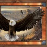 Bradford Exchange Wings of Power shops Eagle Self Illuminating Stained Glass Wall Art