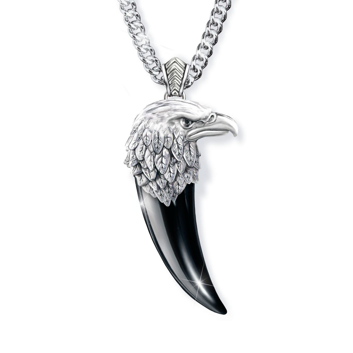 'Soaring Spirit' Onyx Eagle Head Pendant