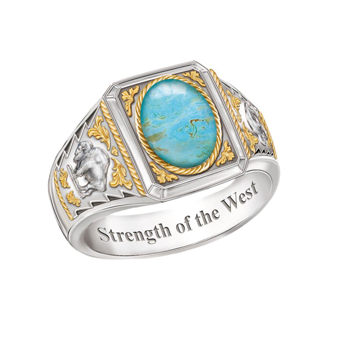 'Strength Of The West’ Men’s Turquoise Ring
