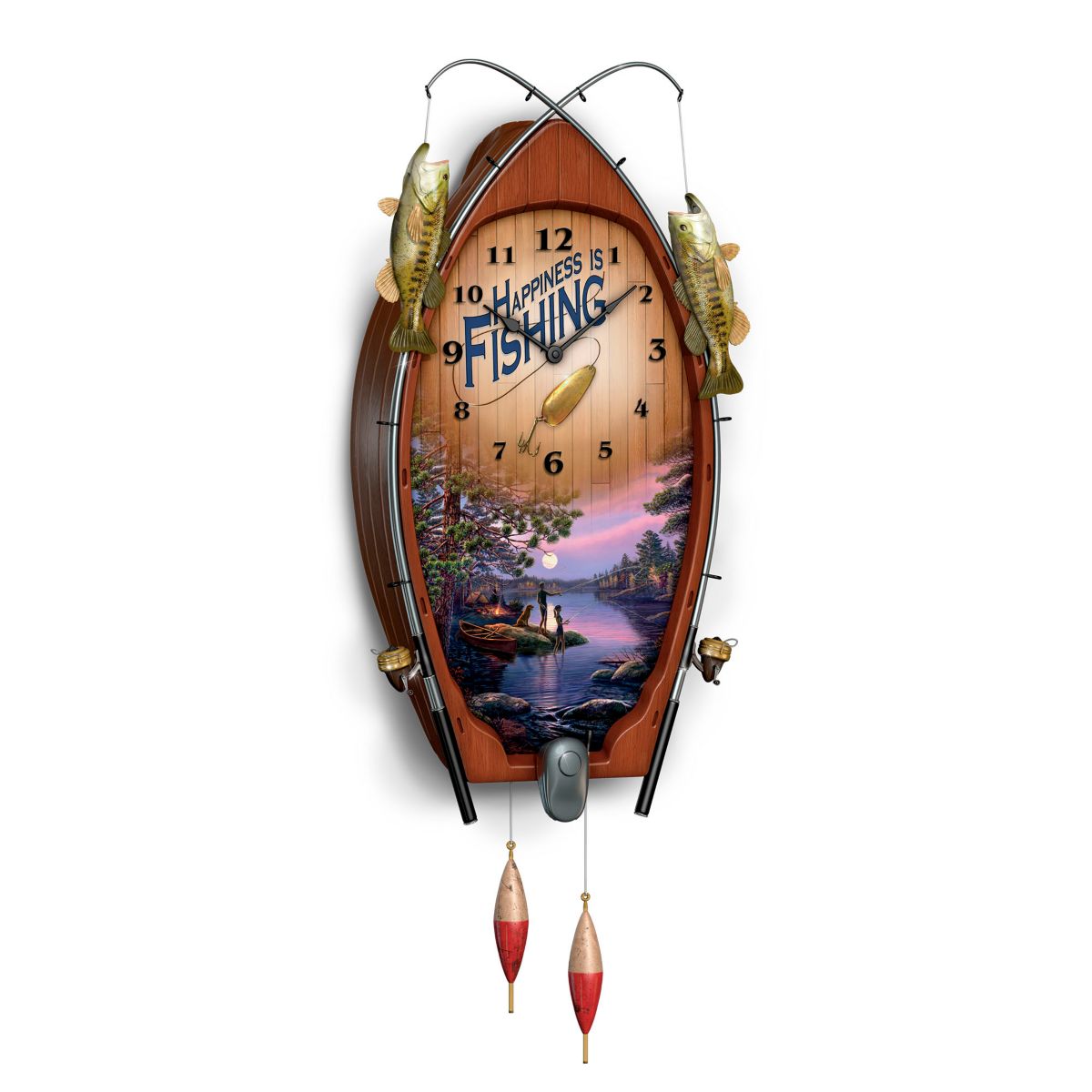 James Meger 'Lakeside Memories' Fishing Wall Clock